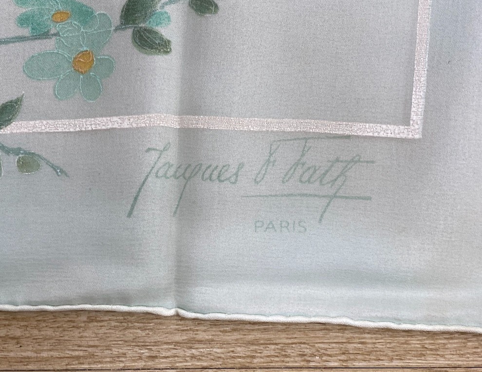 A 1960's Jacques Fath, Paris scarf with original box together with a Hermes Maillon scarf